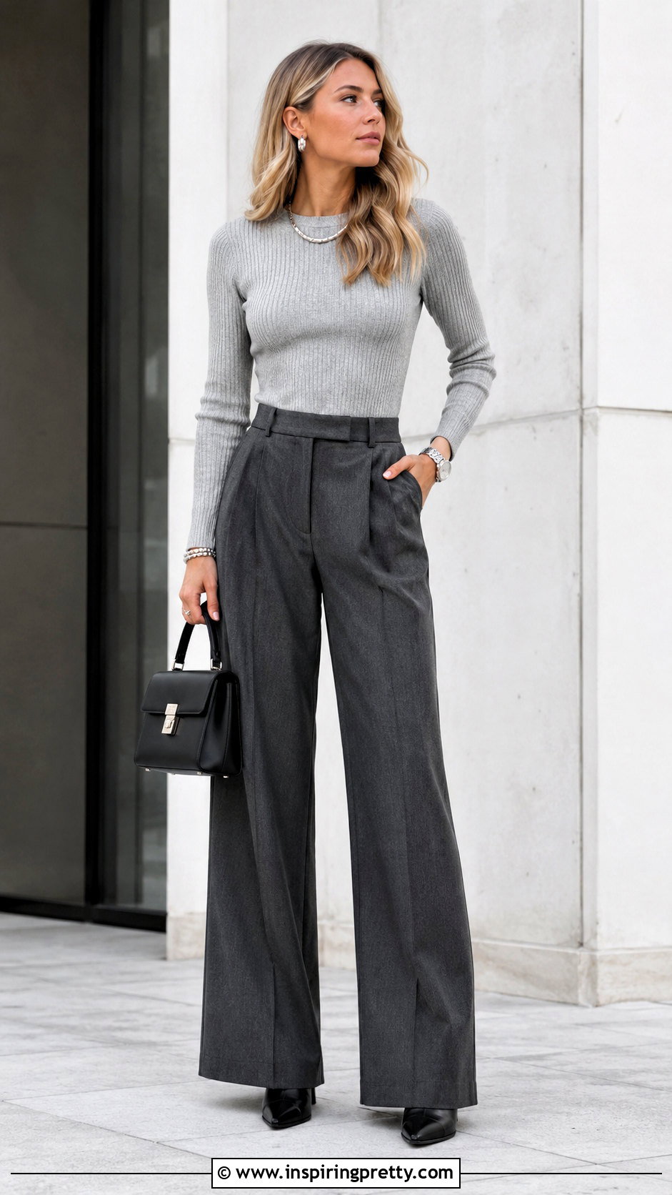 Grey Top With Grey Pants - what color top to wear with grey pants (20 ways)