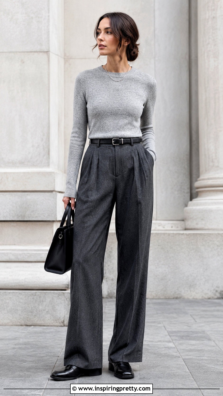 Grey Top With Grey Trousers - 50 grey top outfit ideas