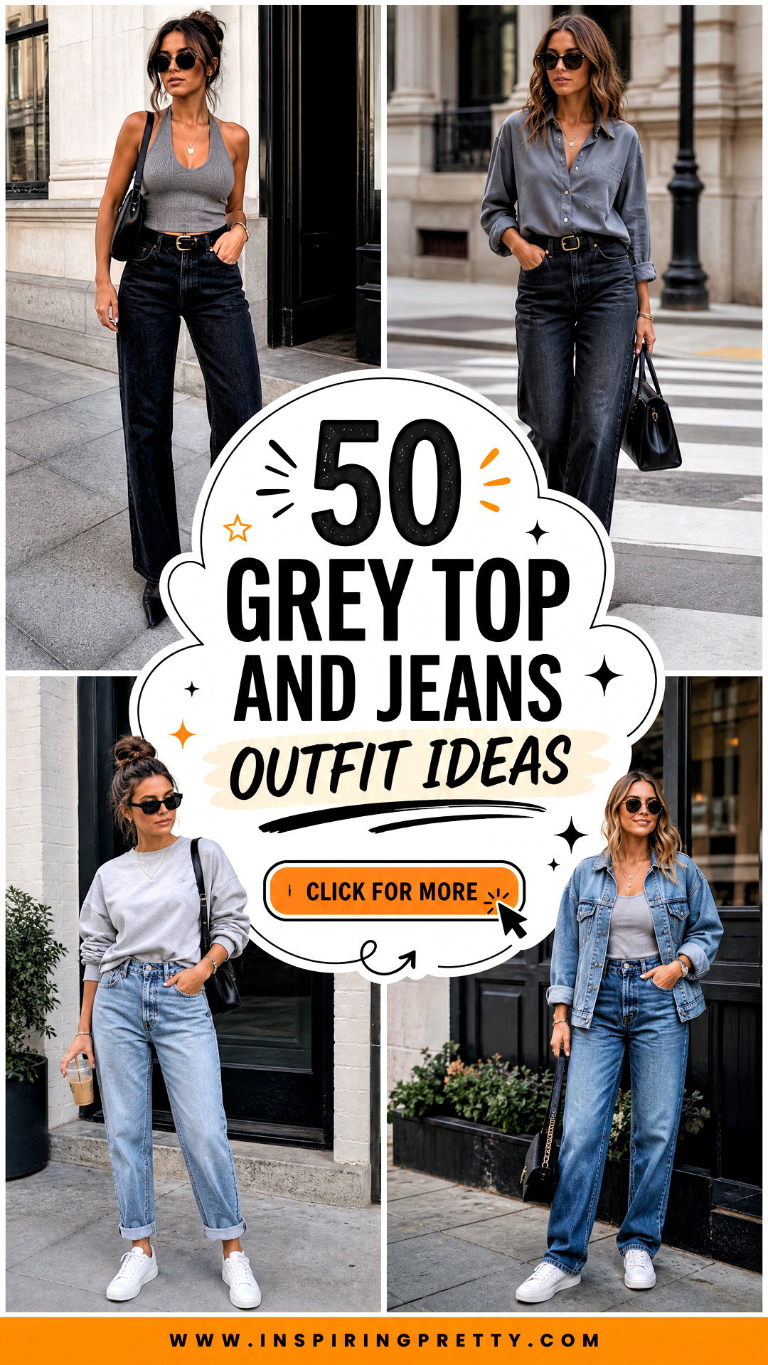50 Grey Top and Jeans Outfit Ideas for Casual Chic Style - 50 Grey Top and Jeans Outfit Ideas for Casual Chic Style