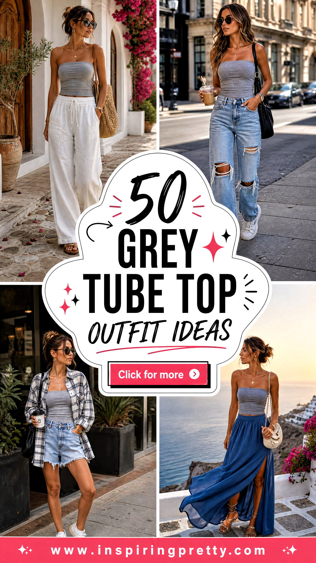 50 Grey Tube Top Outfit Ideas for Chic Nights and Weekends - 50 Grey Tube Top Outfit Ideas for Chic Nights and Weekends