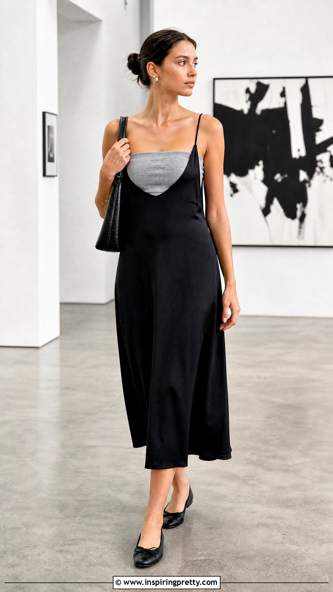 Grey Tube Top With Layered Slip Dress - 50 grey tube top outfit ideas