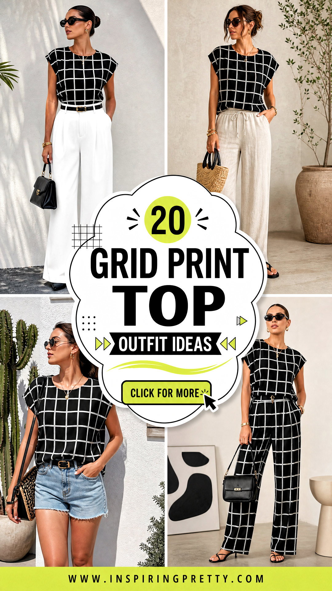 20 Grid Print Top Outfit Ideas for Bold Everyday Style - 20 Grid Print Top Outfit Ideas for Bold Everyday Style