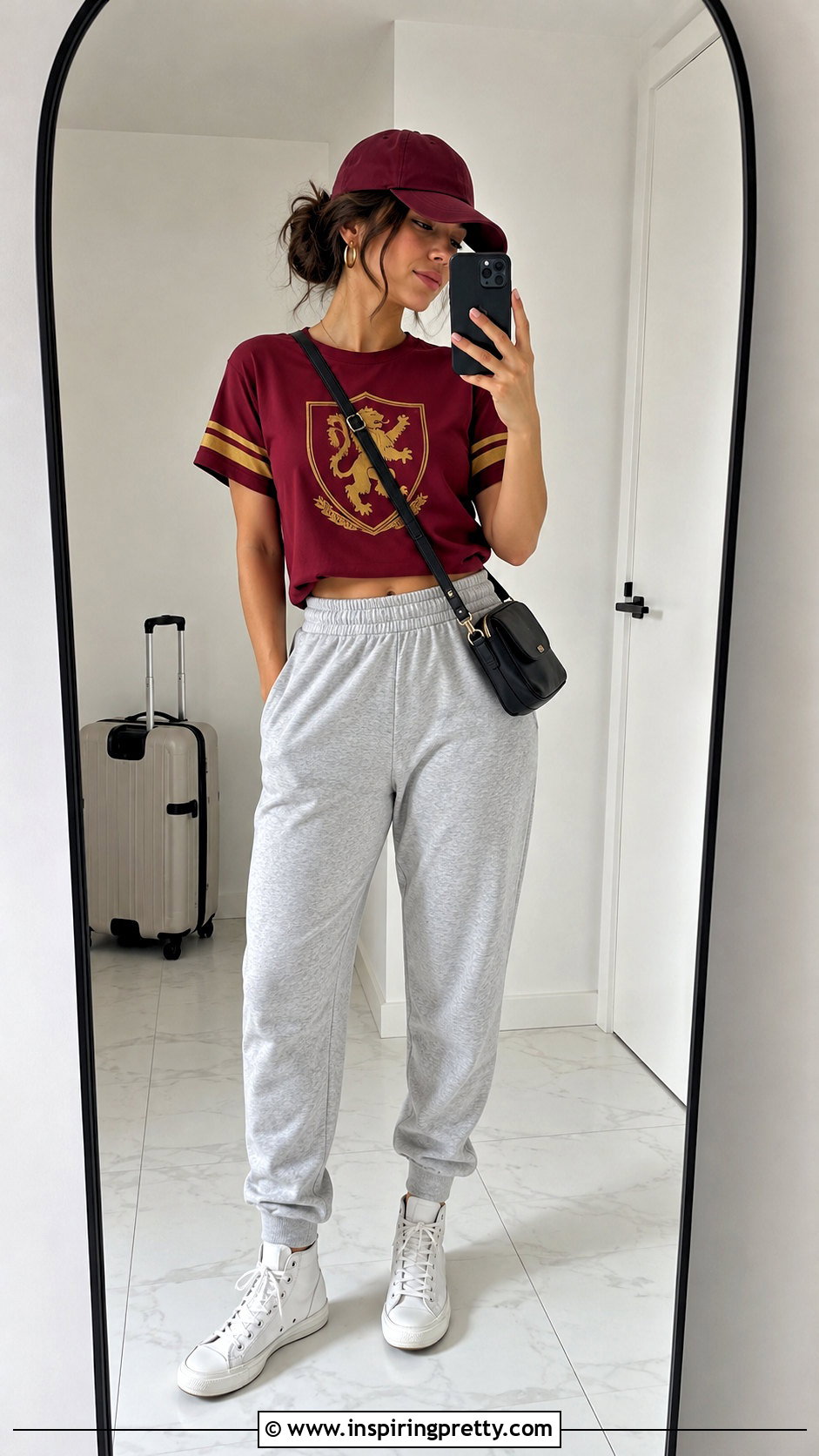 Gryffindor Crop Top With Sweatpants And High Top Sneakers - 20 Gryffindor Crop Top outfit ideas