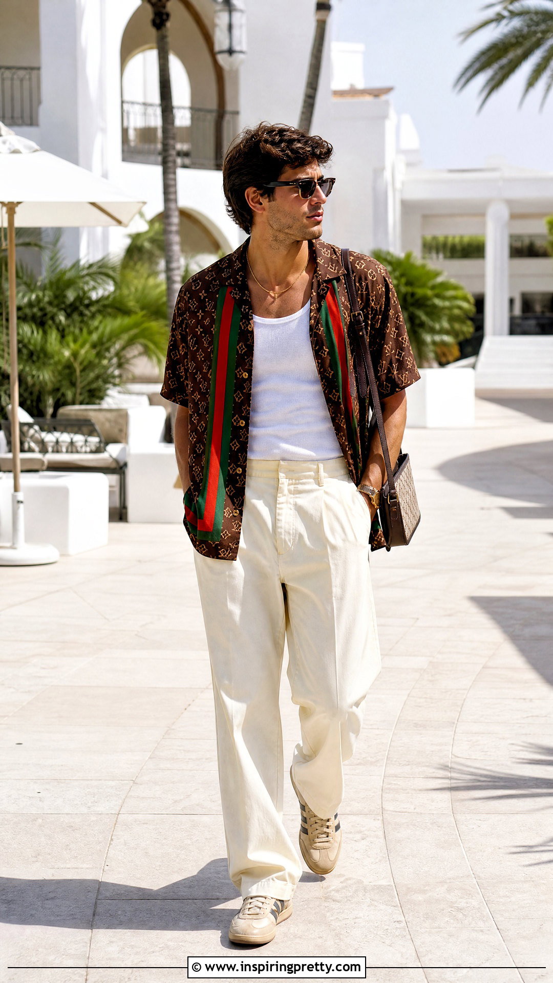 Gucci Bowling Shirt With Relaxed Pants - 20 Gucci Men's Tops outfit ideas