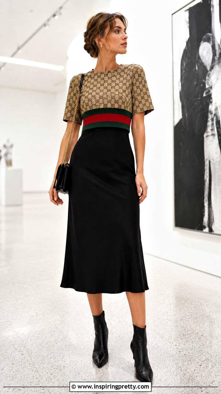 Gucci Crop Top Over A Slip Dress - 20 gucci crop top women outfit ideas