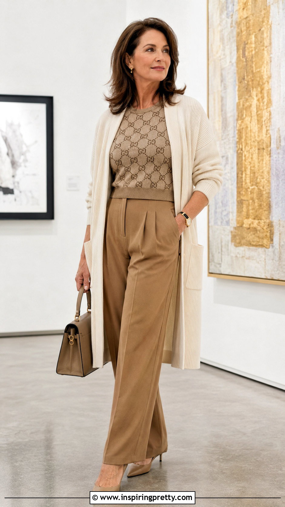 Gucci Crop Top With Trousers And Cardigan - 20 gucci crop top women outfit ideas