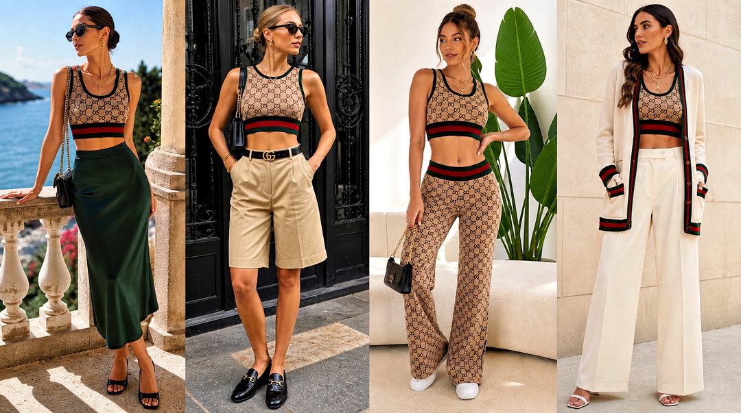 20 Gucci Crop Top Women Outfit Ideas for Luxe Street Style