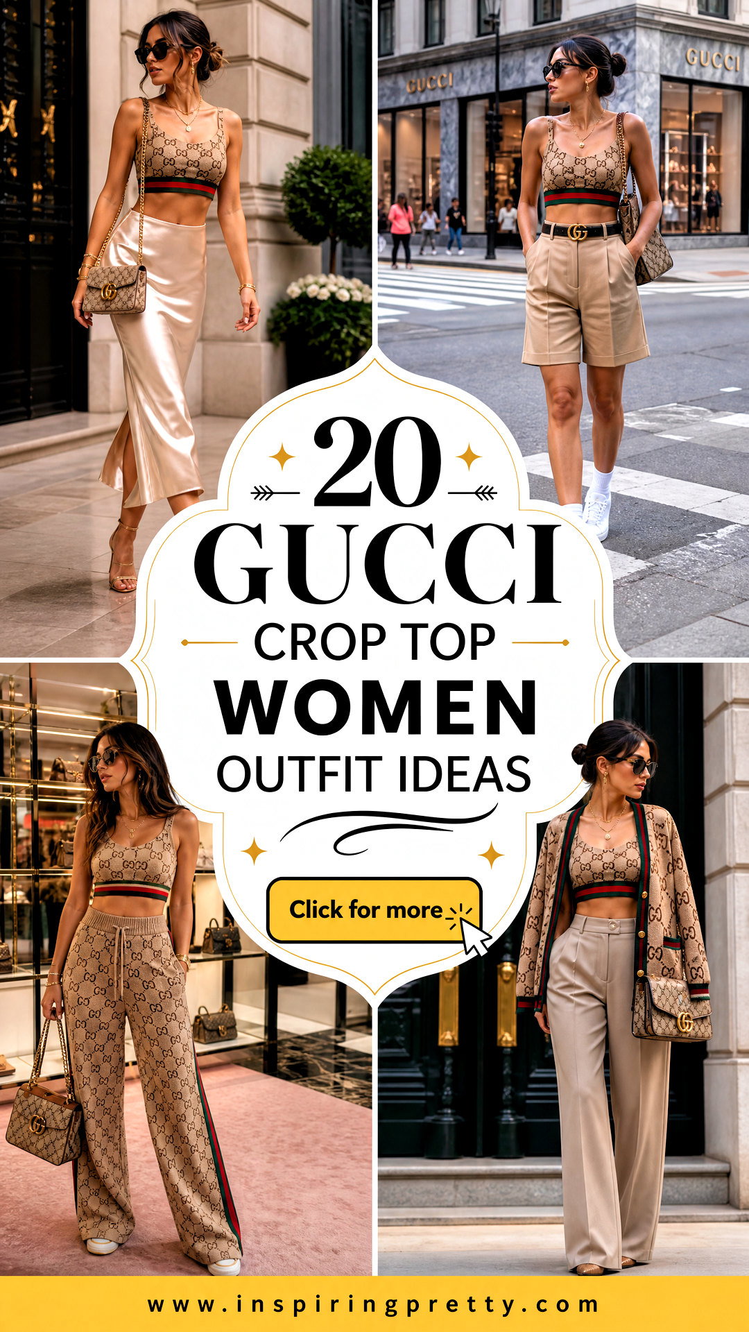 20 Gucci Crop Top Women Outfit Ideas for Luxe Street Style - 20 Gucci Crop Top Women Outfit Ideas for Luxe Street Style