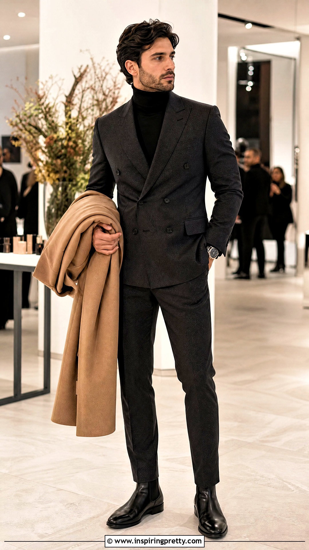 Gucci Turtleneck With Double Breasted Suit - 20 Gucci Men's Tops outfit ideas