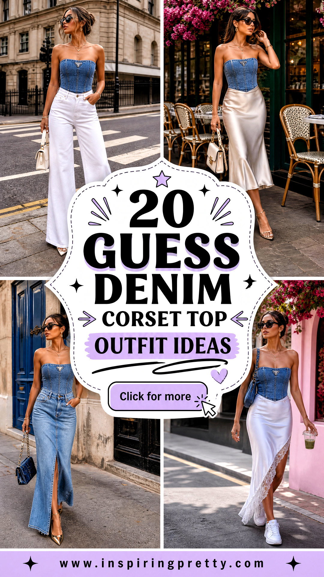 20 Guess Denim Corset Top Outfit Ideas for Statement Looks - 20 Guess Denim Corset Top Outfit Ideas for Statement Looks