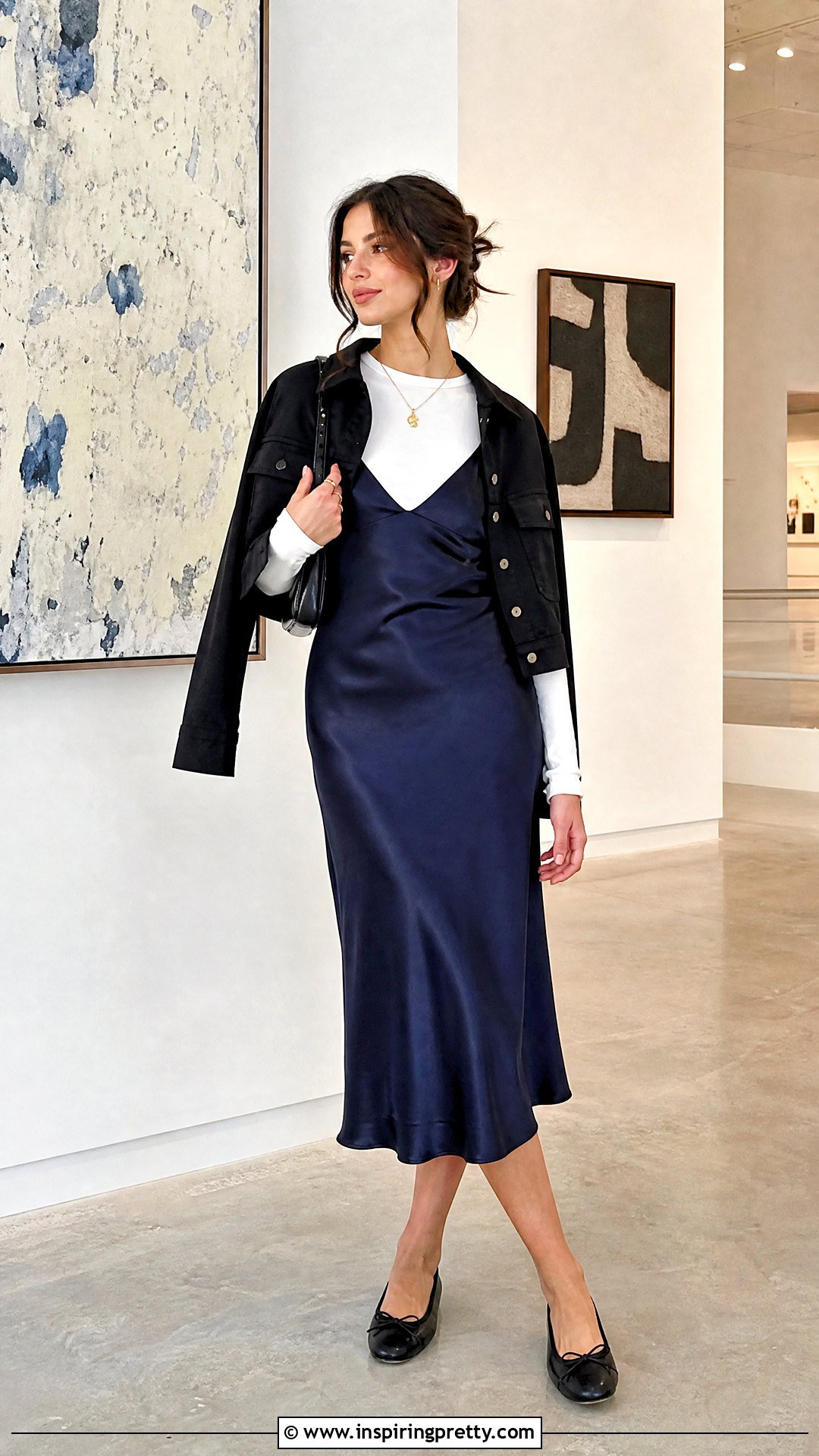 Guess Long Sleeve Top Under A Slip Dress - 20 guess long sleeve top outfit ideas