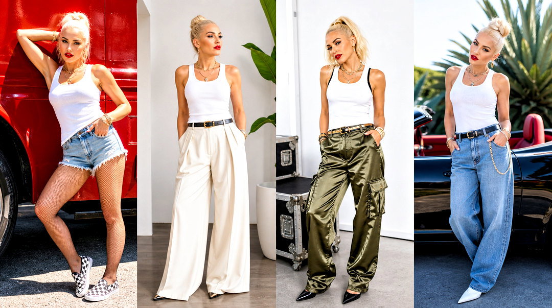 25 Gwen Stefani White Tank Top Outfit Ideas to Recreate