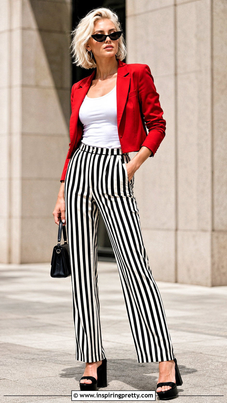 Gwen Stefani White Tank Top With Striped Pants - 25 Gwen Stefani White Tank Top outfit ideas