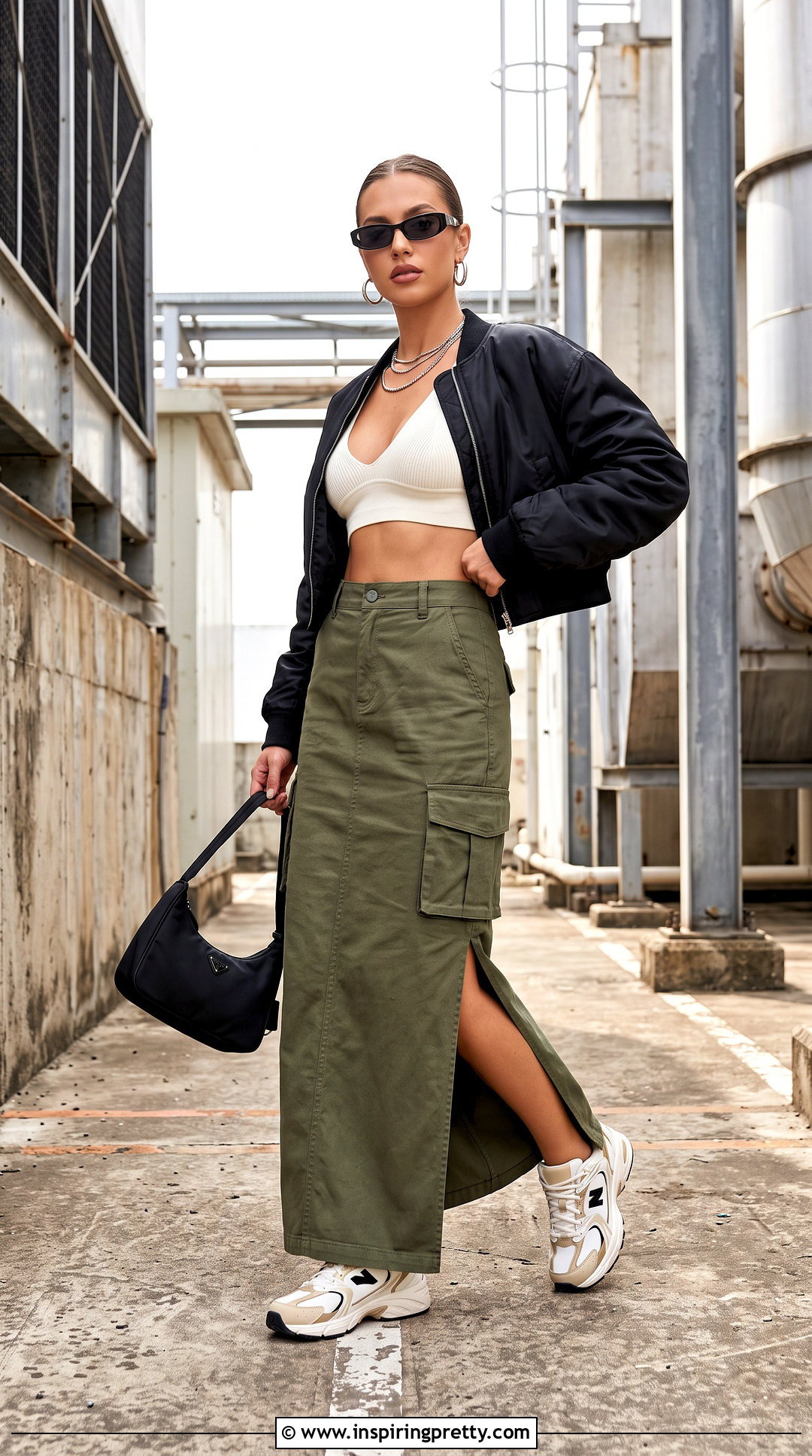 Hailey Bra Top With Cargo Maxi Skirt - 20 Out From Under Hailey Seamless Plunge Bra Top outfit ideas