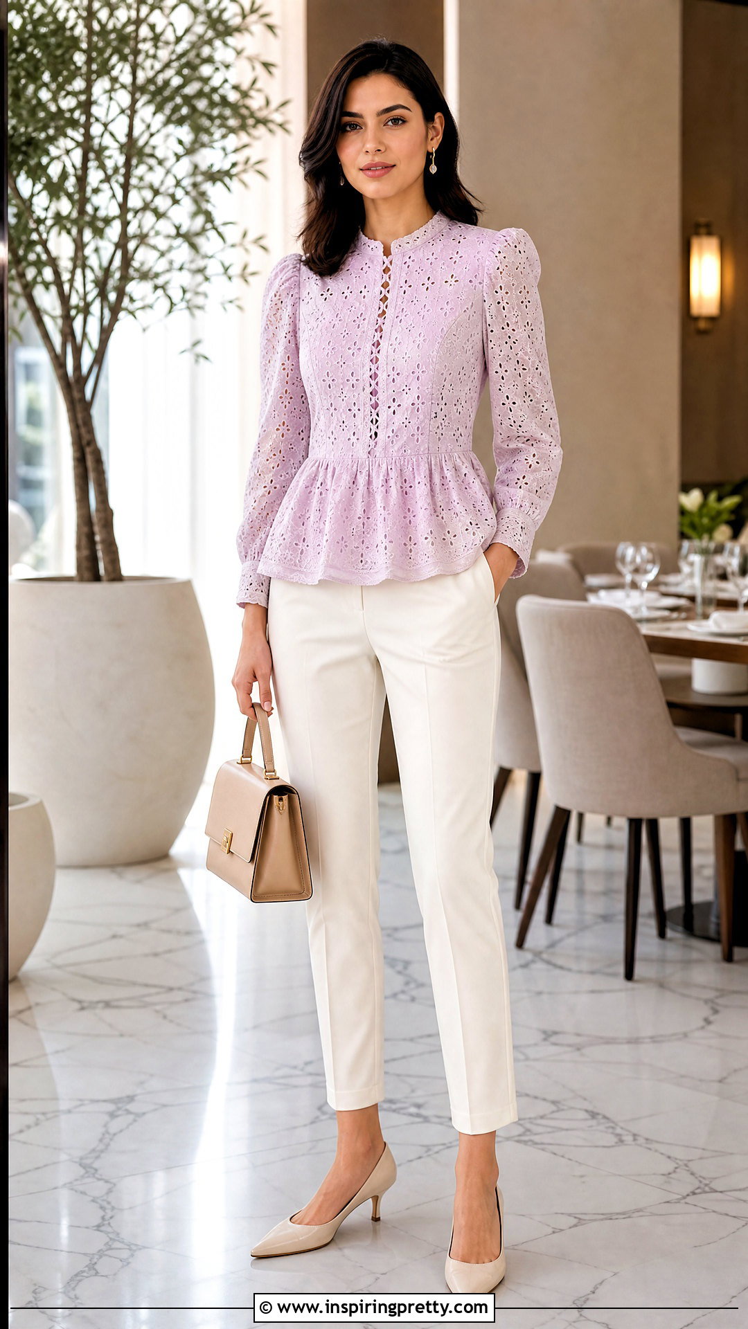 Hakoba Top With Cigarette Pants - 50 hakoba tops outfit ideas
