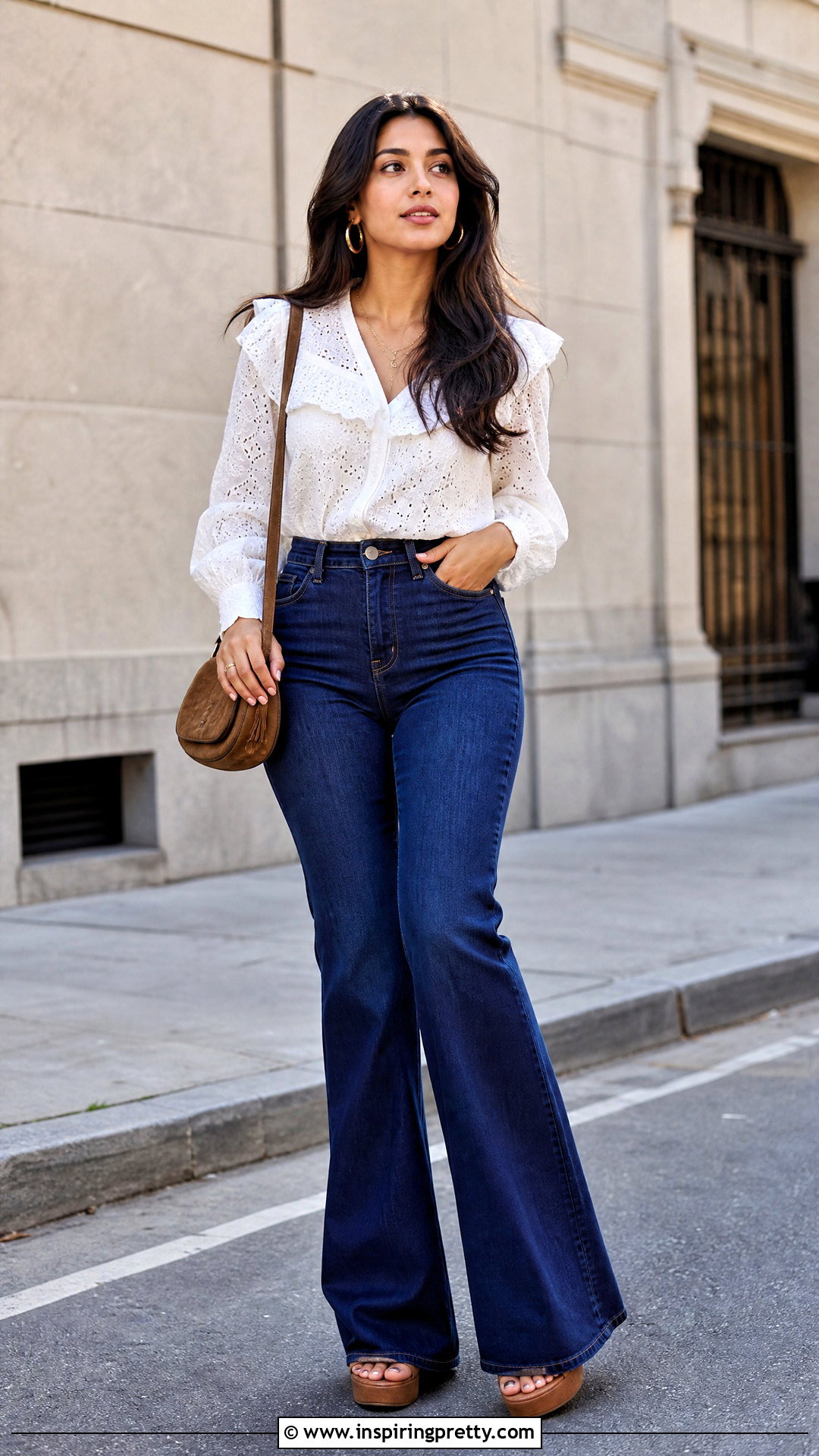 Hakoba Top With Flared Jeans - 50 hakoba tops outfit ideas