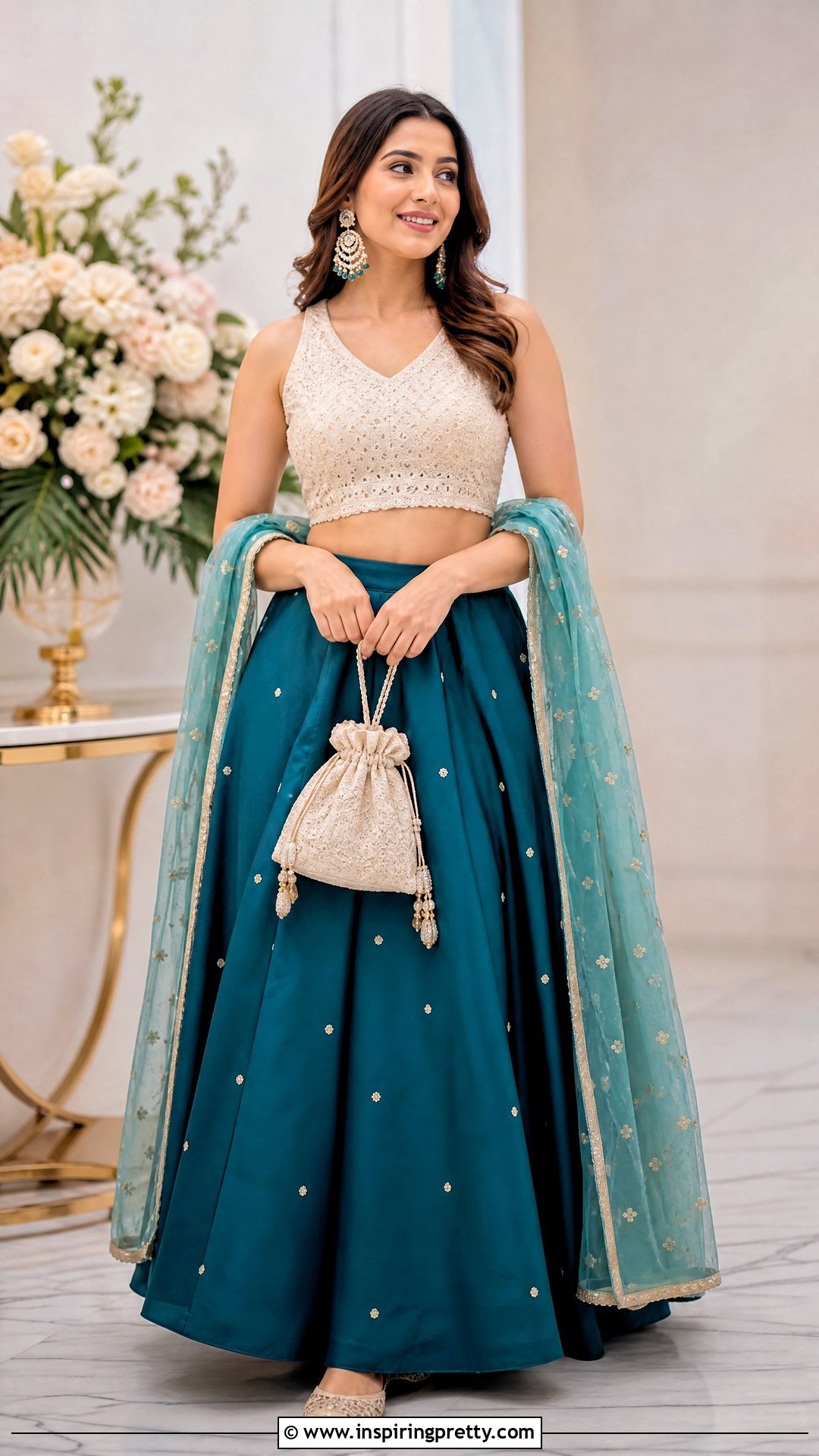 Hakoba Top With Lehenga Skirt - 50 hakoba tops outfit ideas