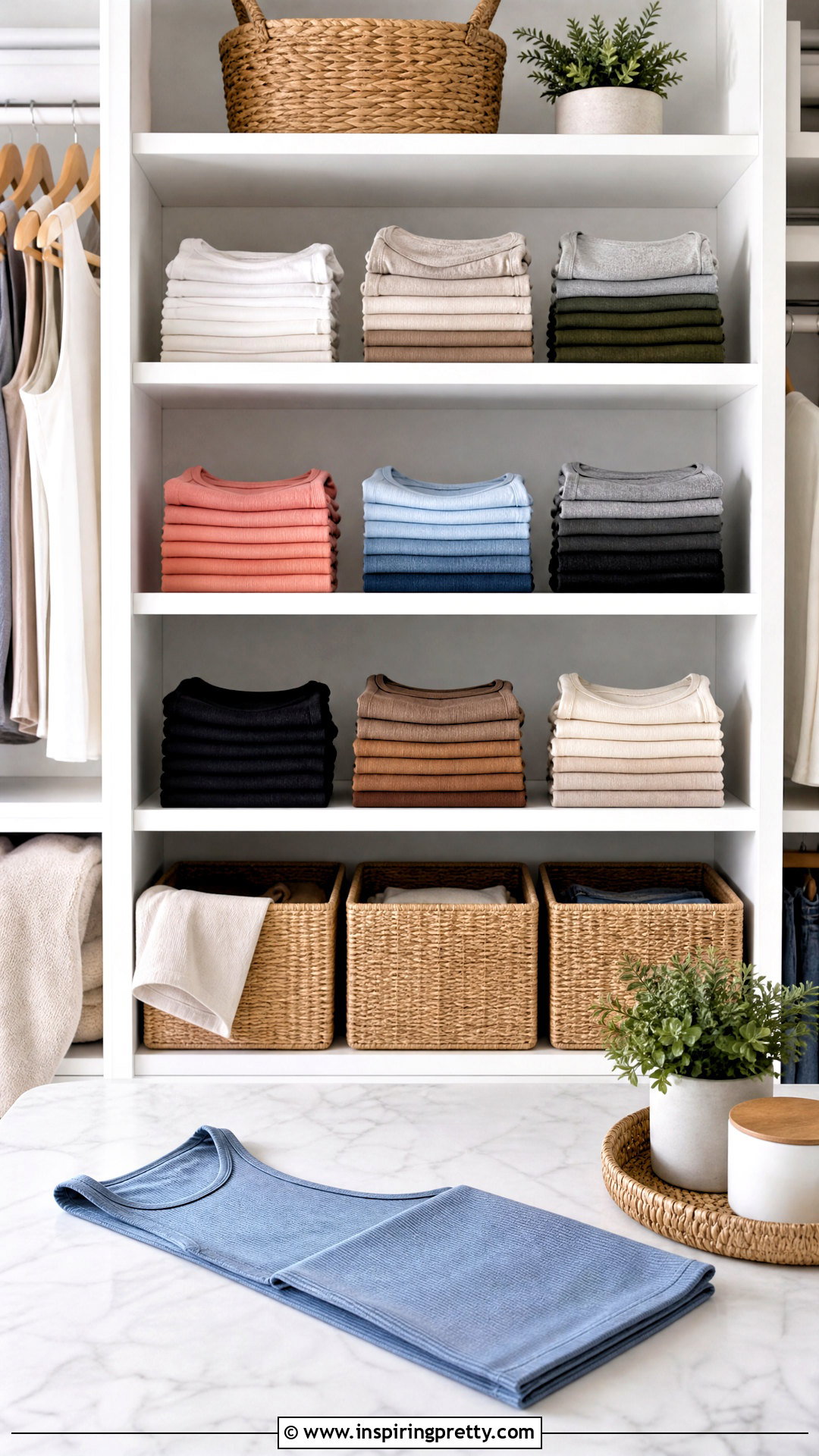 Half Fold Tank Top For Shelves - how to fold tank tops for storage (20 ways)