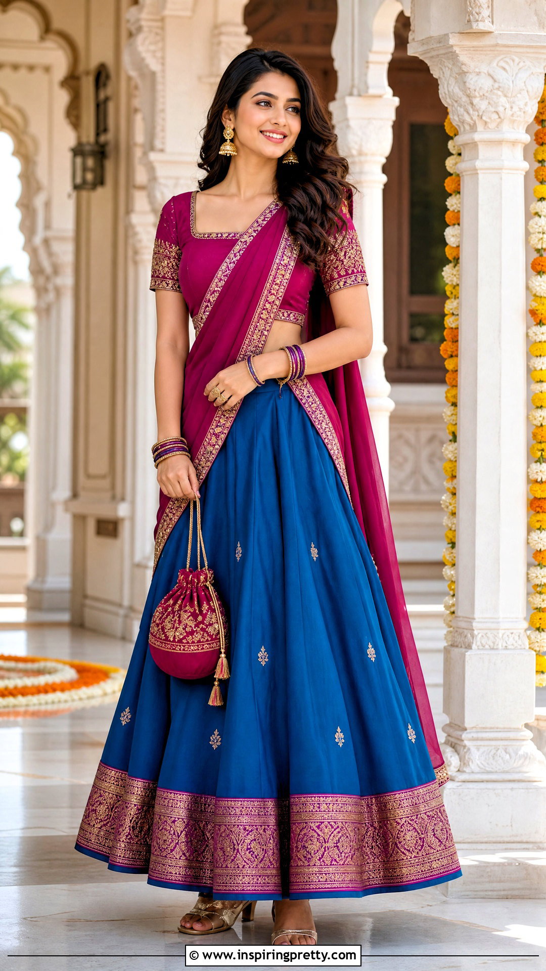 Half Saree Skirt And Blouse - 50 skirt and top traditional outfit ideas