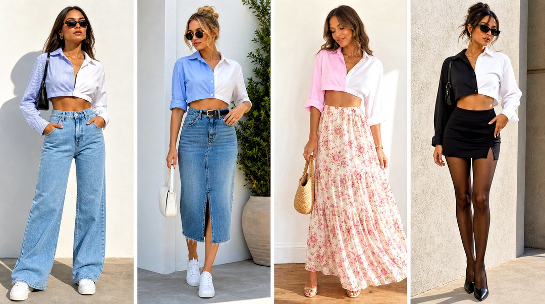 25 Half Shirt Crop Top Outfit Ideas for Bold Street Style