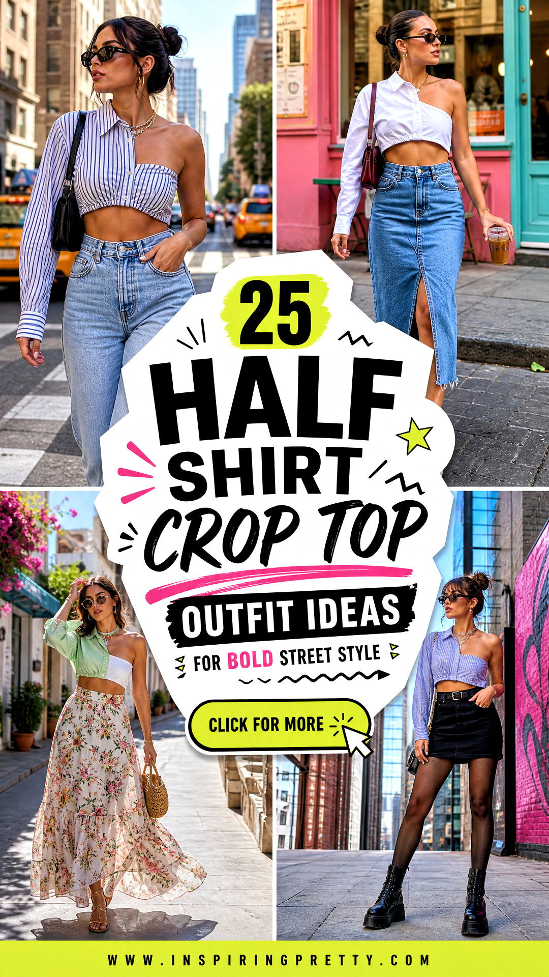 25 Half Shirt Crop Top Outfit Ideas for Bold Street Style - 25 Half Shirt Crop Top Outfit Ideas for Bold Street Style
