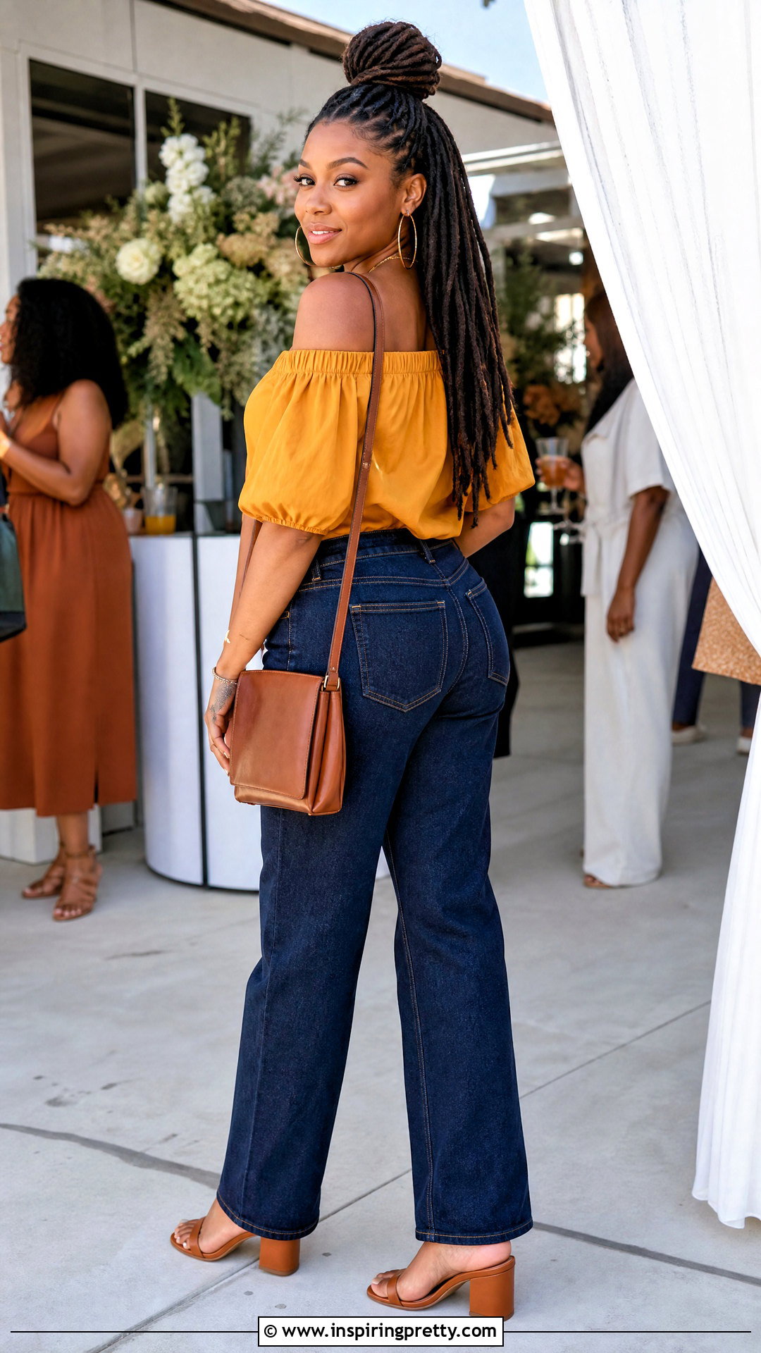 Half Up Locs With Off Shoulder Top - 50 off shoulder top hairstyle ideas