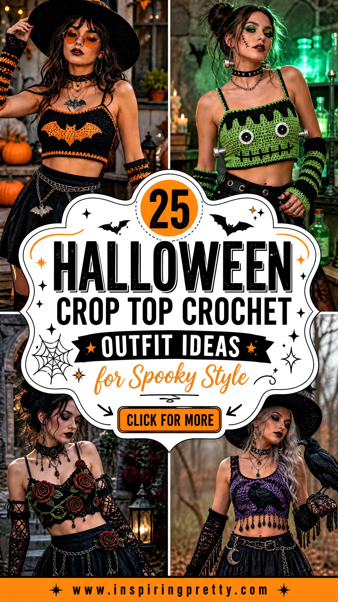 25 Halloween Crop Top Crochet Outfit Ideas for Spooky Style - 25 Halloween Crop Top Crochet Outfit Ideas for Spooky Style