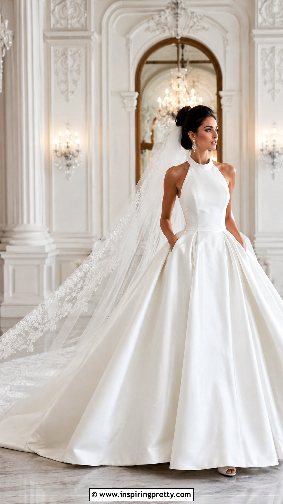 Halter Ball Gown Wedding Dress With Crystal Earrings - 50 halter top wedding dress outfit ideas
