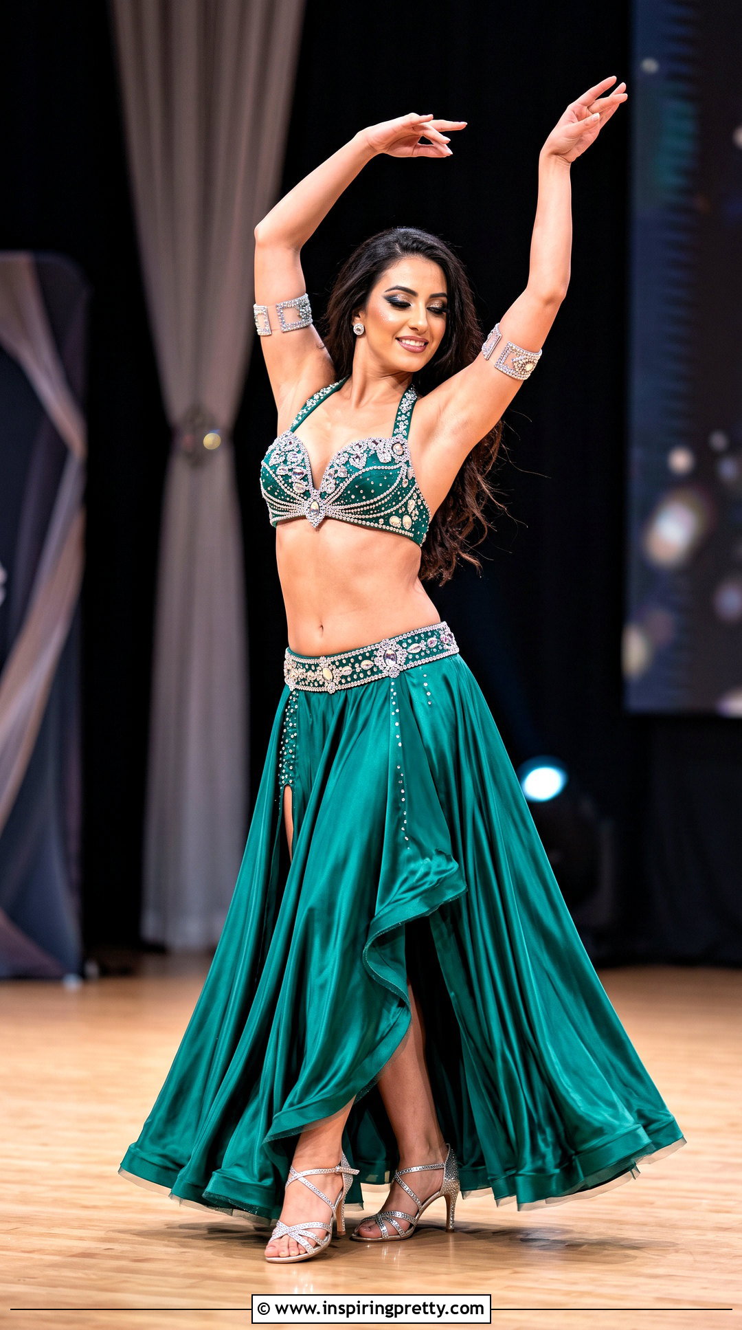 Halter Belly Dancing Top With Satin Skirt - 25 belly dancing tops outfit ideas