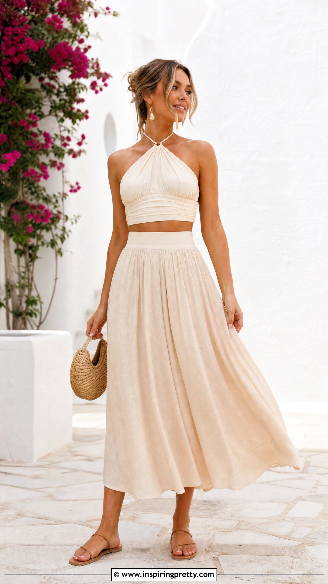 Halter Bodysuit Crop Top With A Flowy Skirt - 25 Bodysuit To Crop Top Hacks