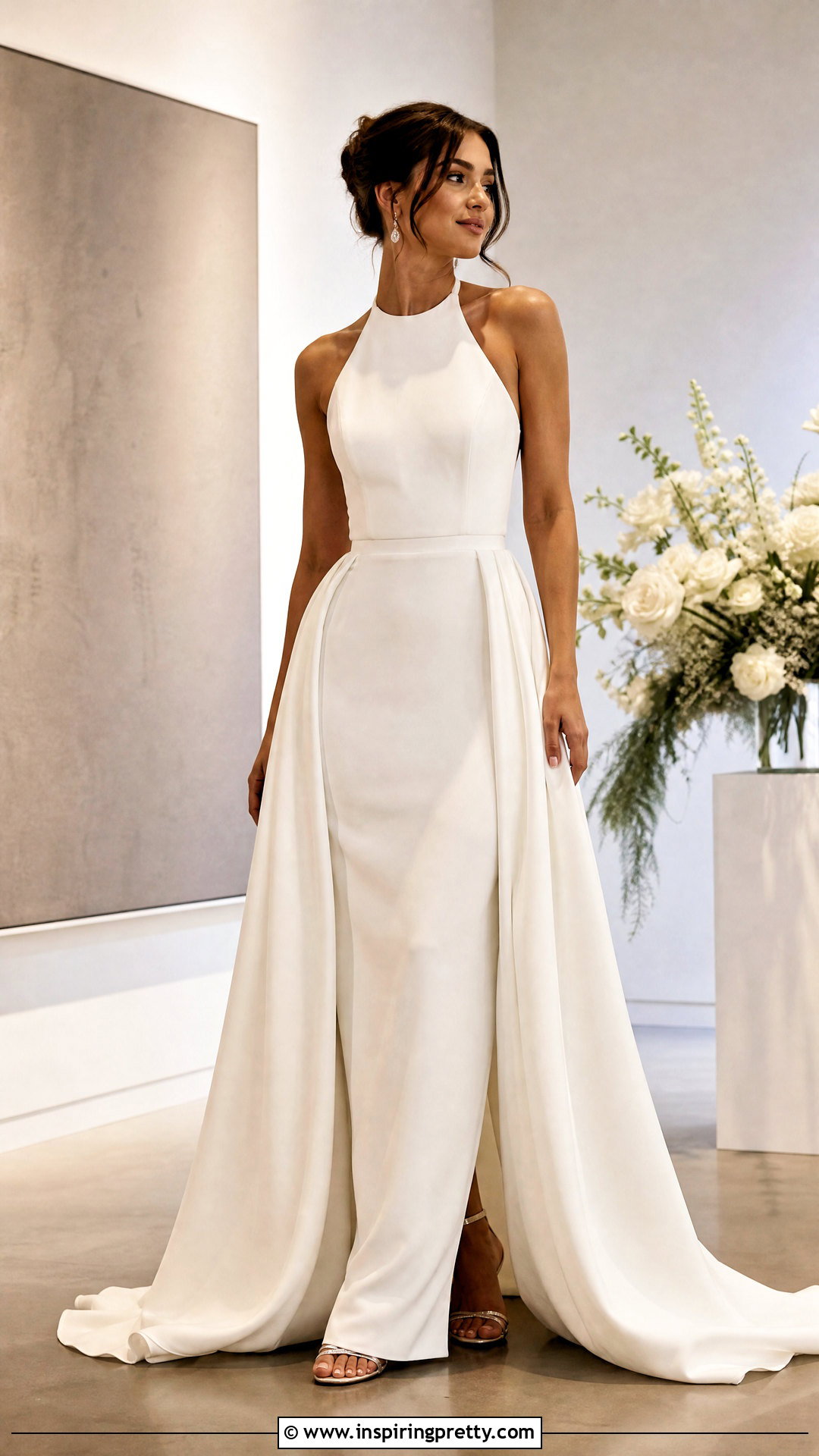 Halter Bridal Top With Column Skirt - 25 bridal skirts and tops outfit ideas