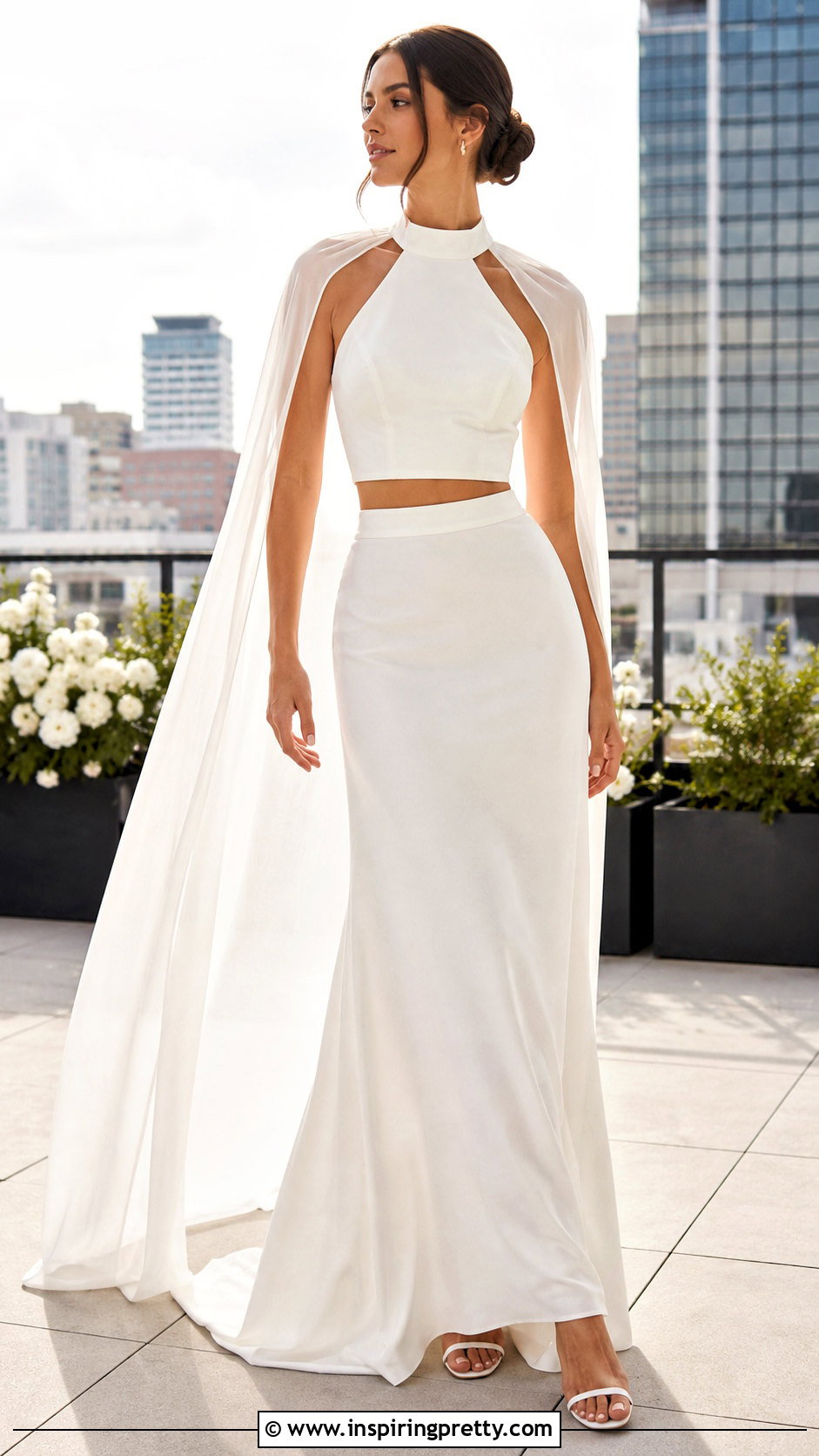Halter Crop Top Bridal Dress - 25 crop top bridal dress outfit ideas