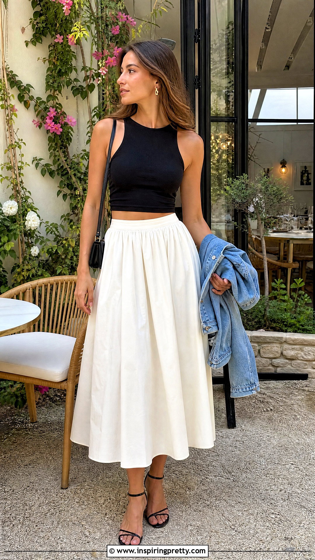 Halter Crop Top With Midi Skirt - 50 crop top styles