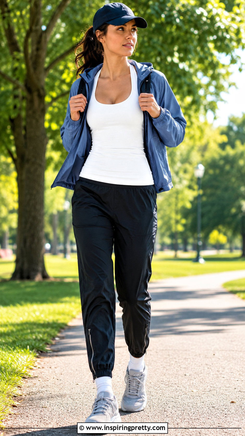 Halter Exercise Top With Windbreaker Pants - 20 halter exercise top outfit ideas