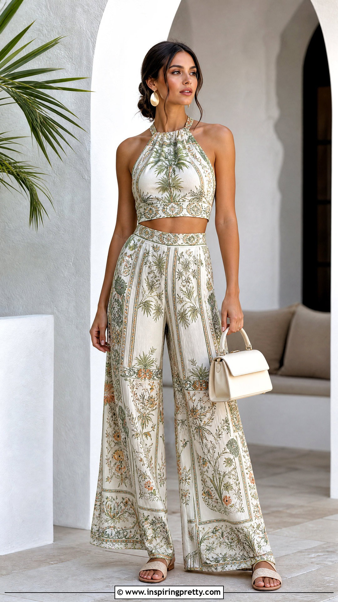 Halter Matching Set With Slide Sandals - 50 top halter outfits