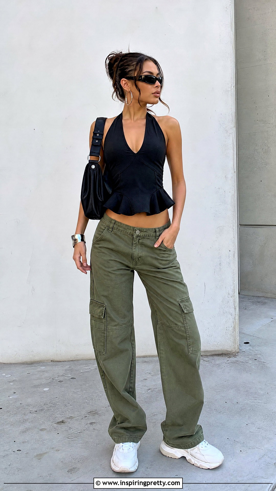 Halter Peplum Top With Cargo Pants - 25 peplum top early 2000s