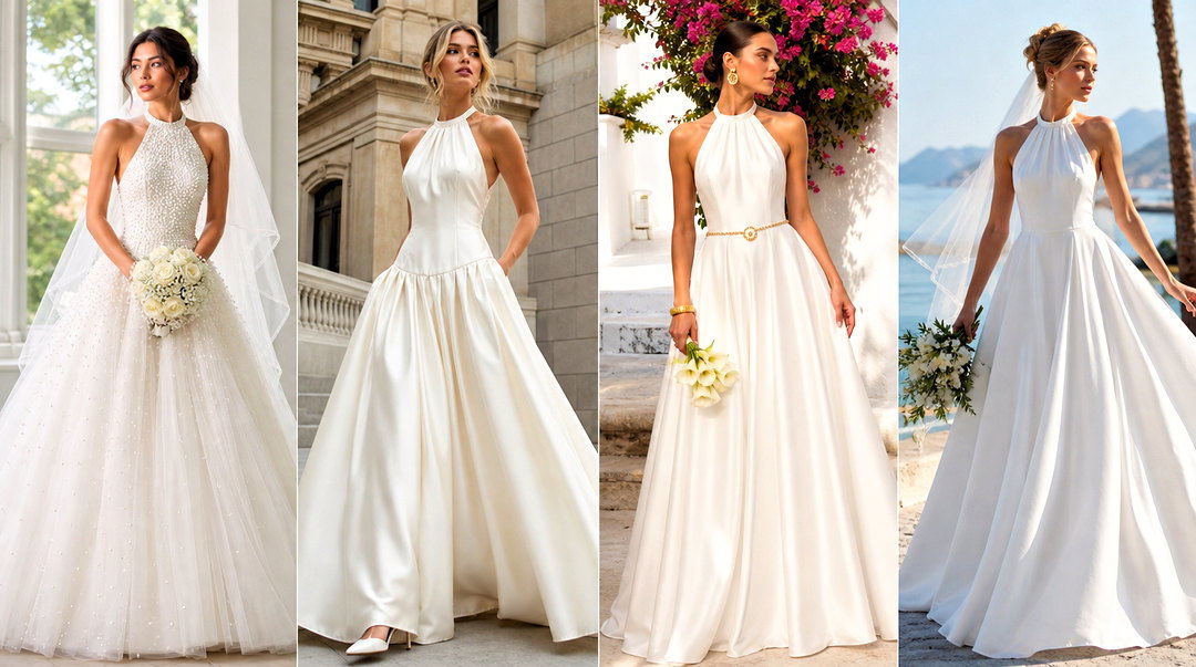 25 Halter Top Ball Gown Wedding Dress Outfit Ideas to Inspire