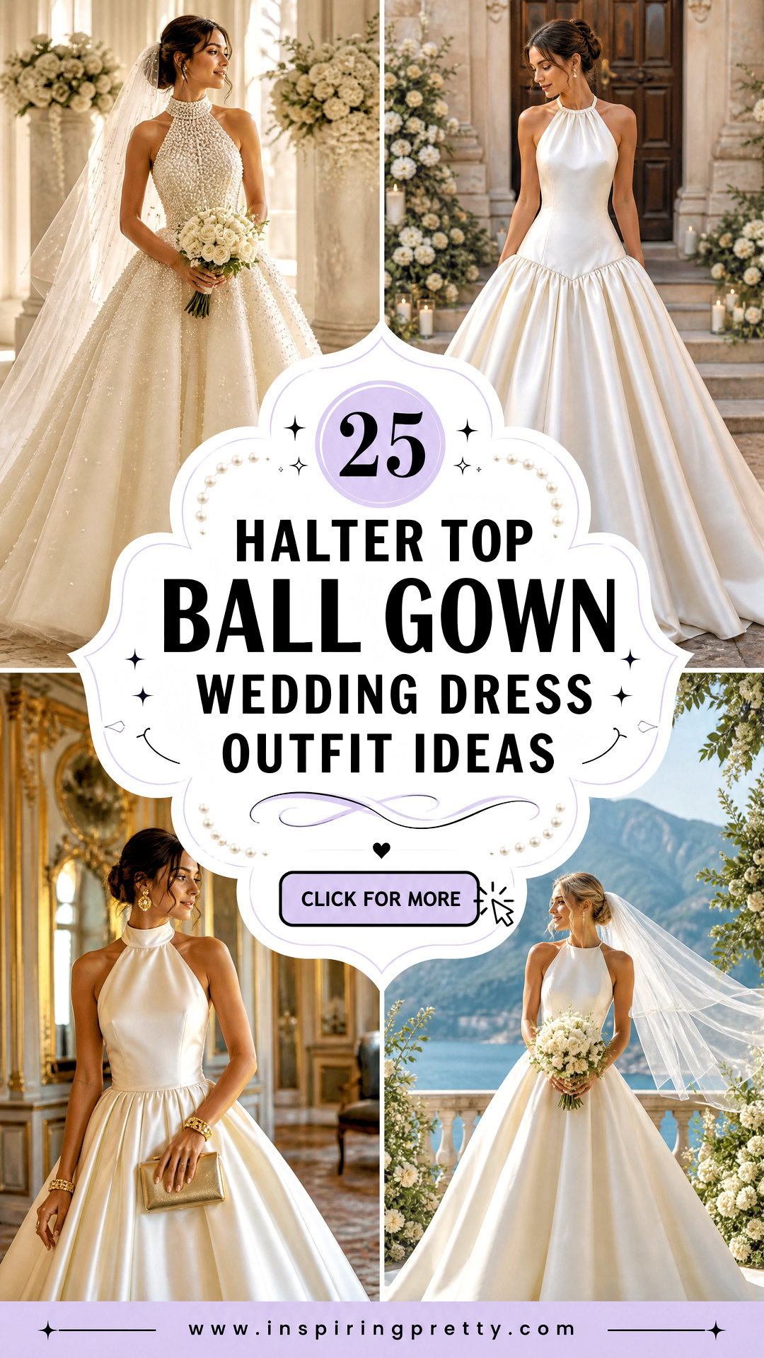 25 Halter Top Ball Gown Wedding Dress Outfit Ideas to Inspire - 25 Halter Top Ball Gown Wedding Dress Outfit Ideas to Inspire