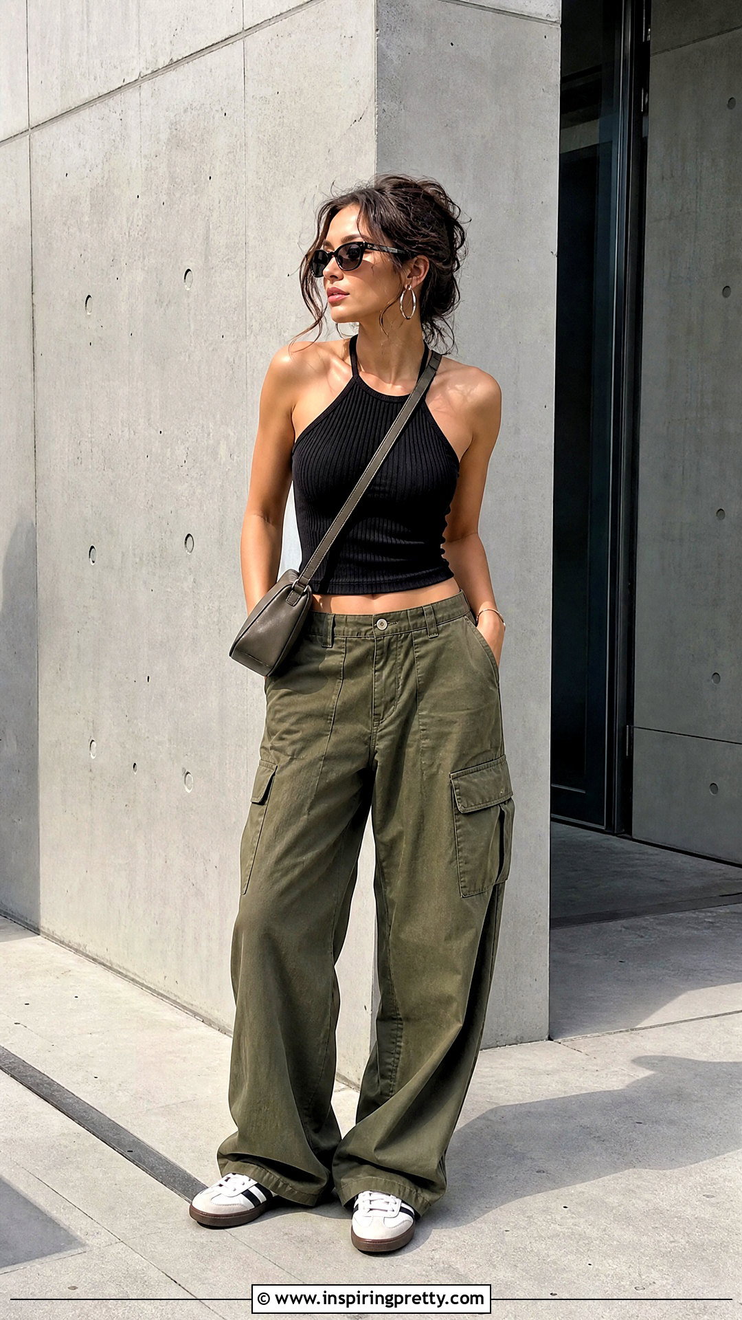 Halter Top With Cargo Pants - 50 halter top outfit ideas