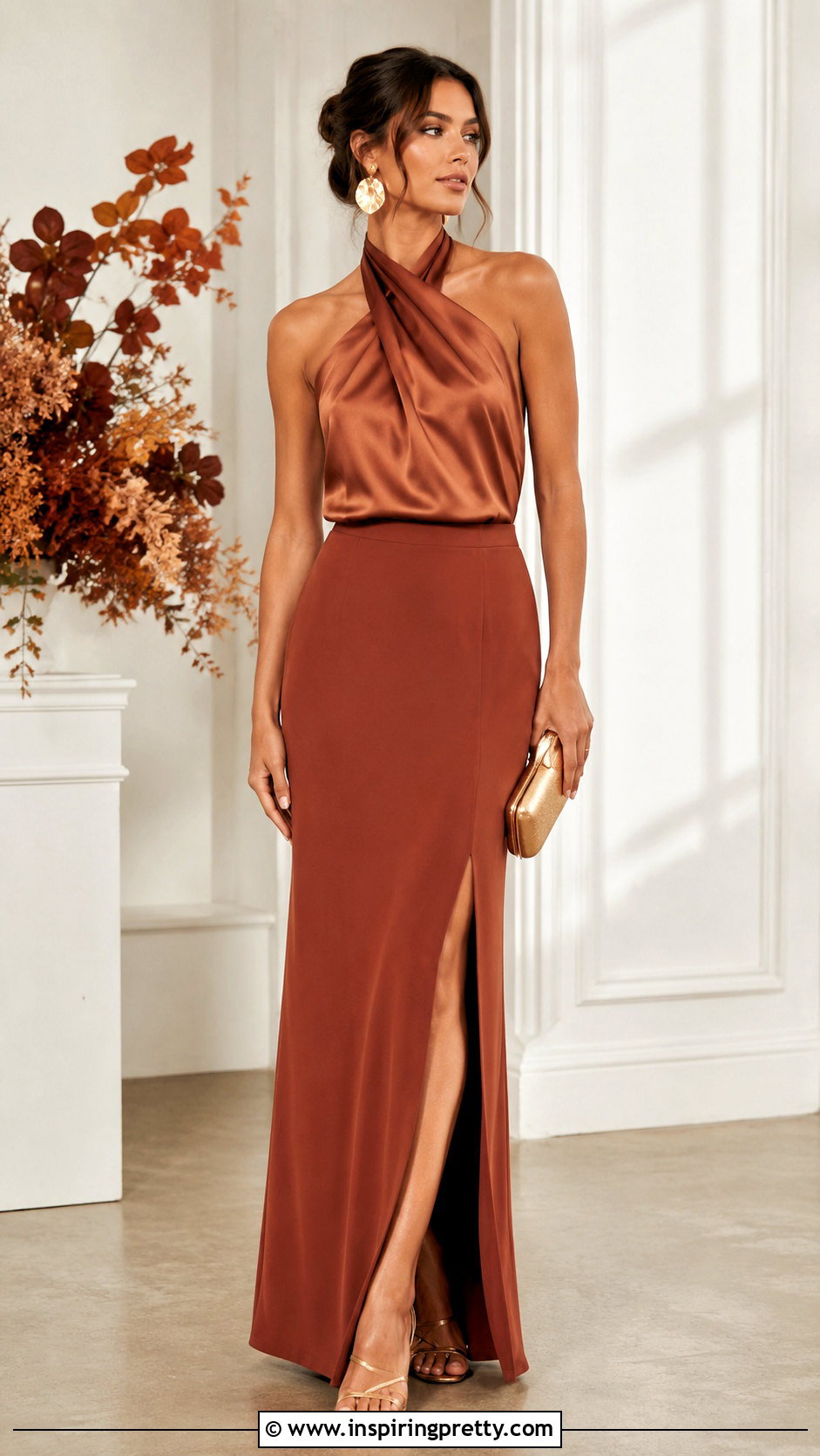 Halter Top With Column Bridesmaid Skirt - 20 bridesmaids skirts and tops outfit ideas