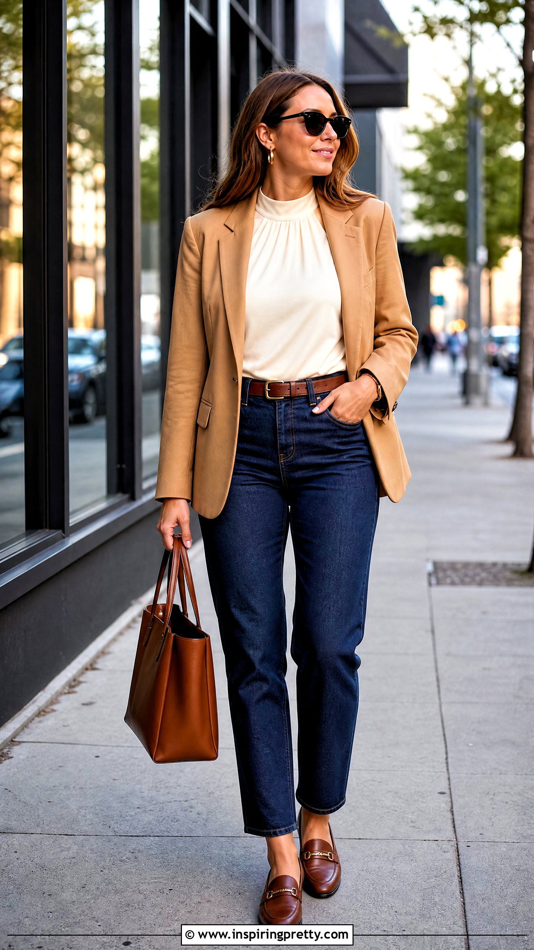 Halter Top With Dark Jeans And Blazer - 25 Halter Top Business Casual outfits
