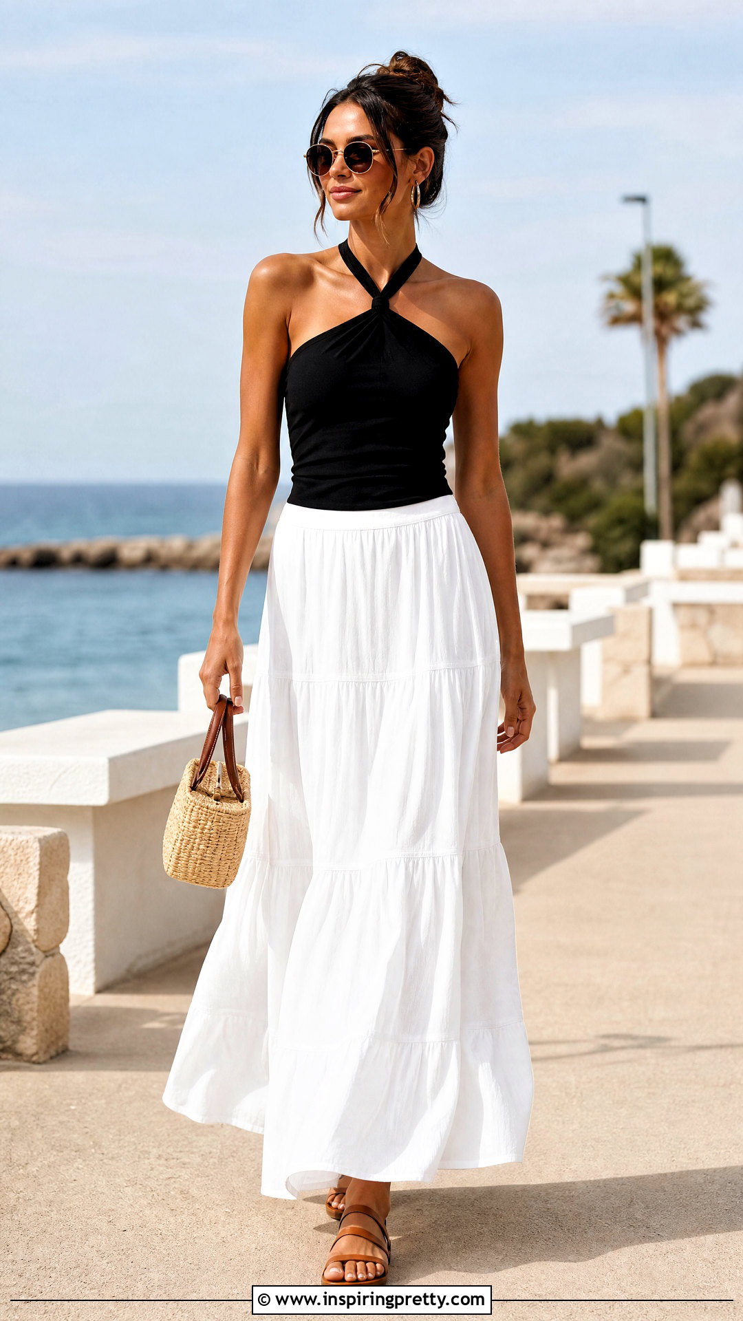 Halter Top With Flowing Maxi Skirt - 20 spring and summer tops for women