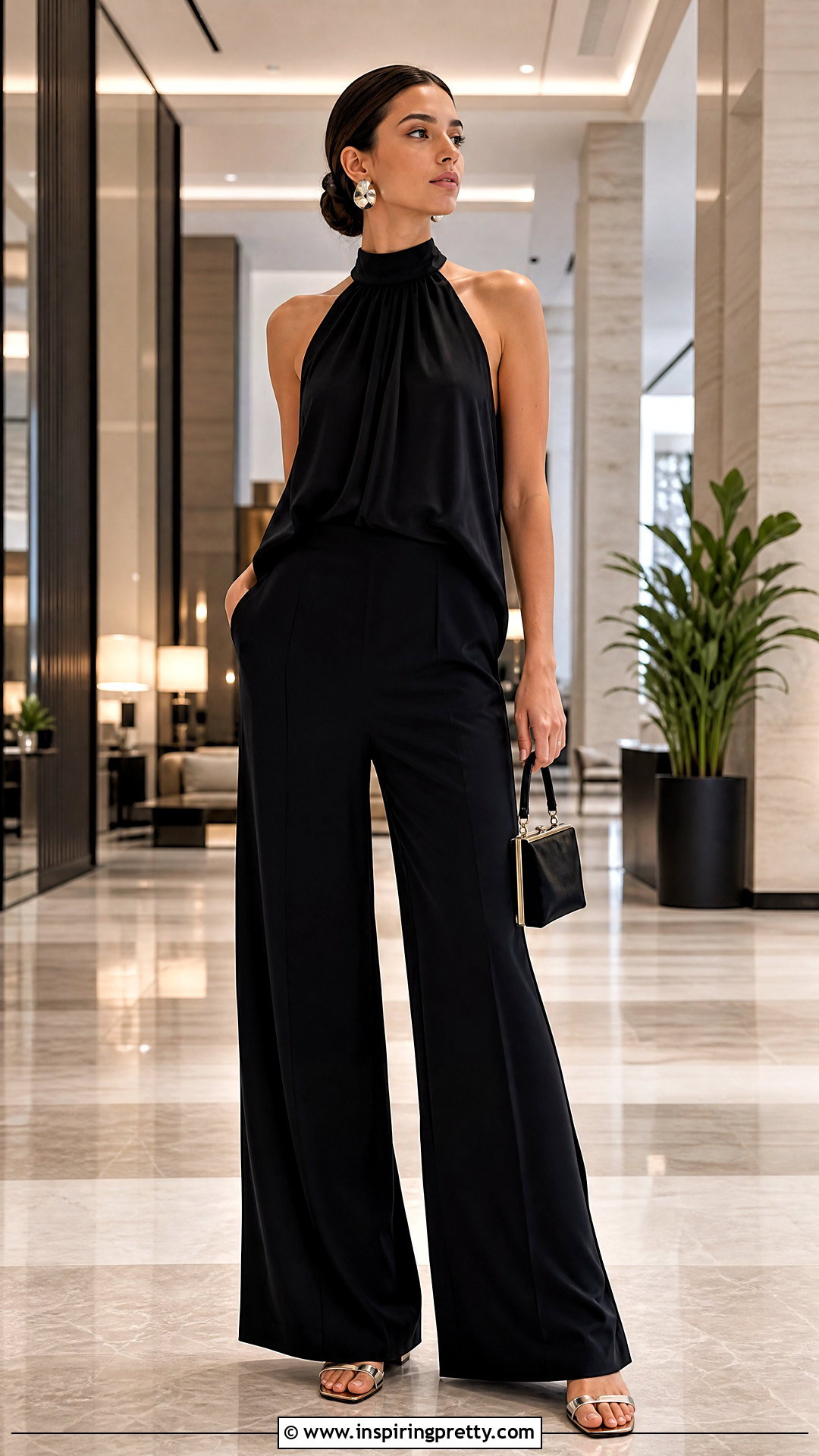 Halter Top With Flowy Trousers - 50 top design