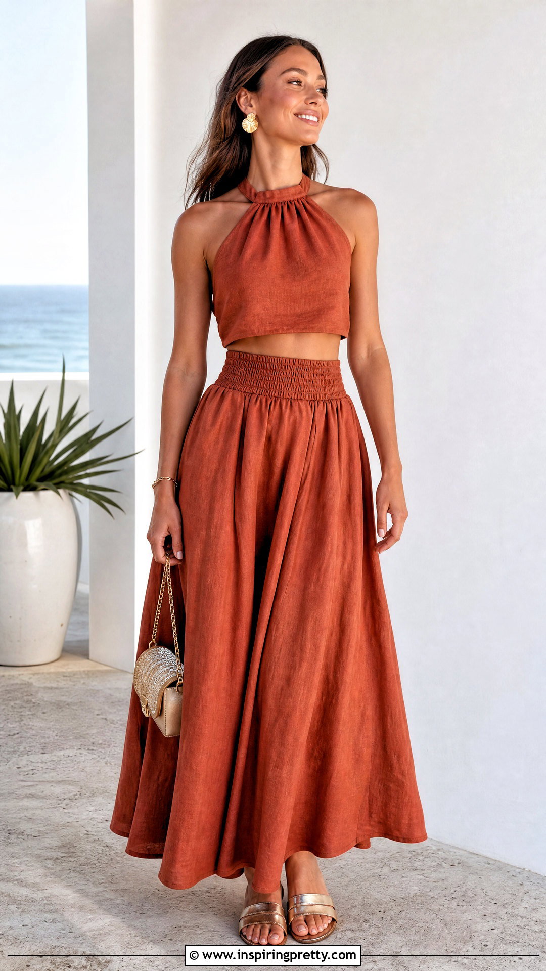 Halter Top With Matching Maxi Skirt - 50 halter top outfits