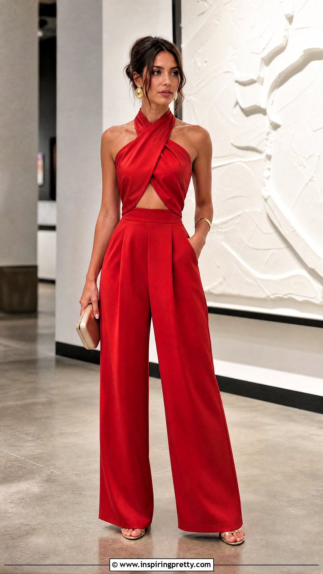 Halter Top With Matching Pants Set - 25 halter going out tops outfit ideas