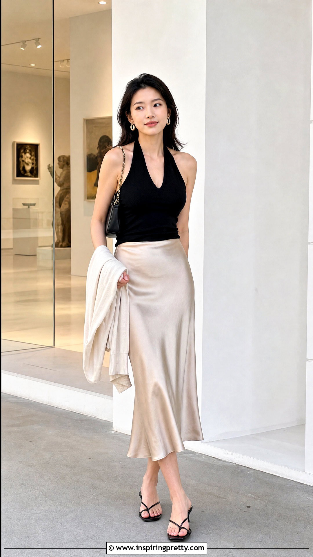 Halter Top With Satin Slip Skirt - 25 asian halter top outfit ideas