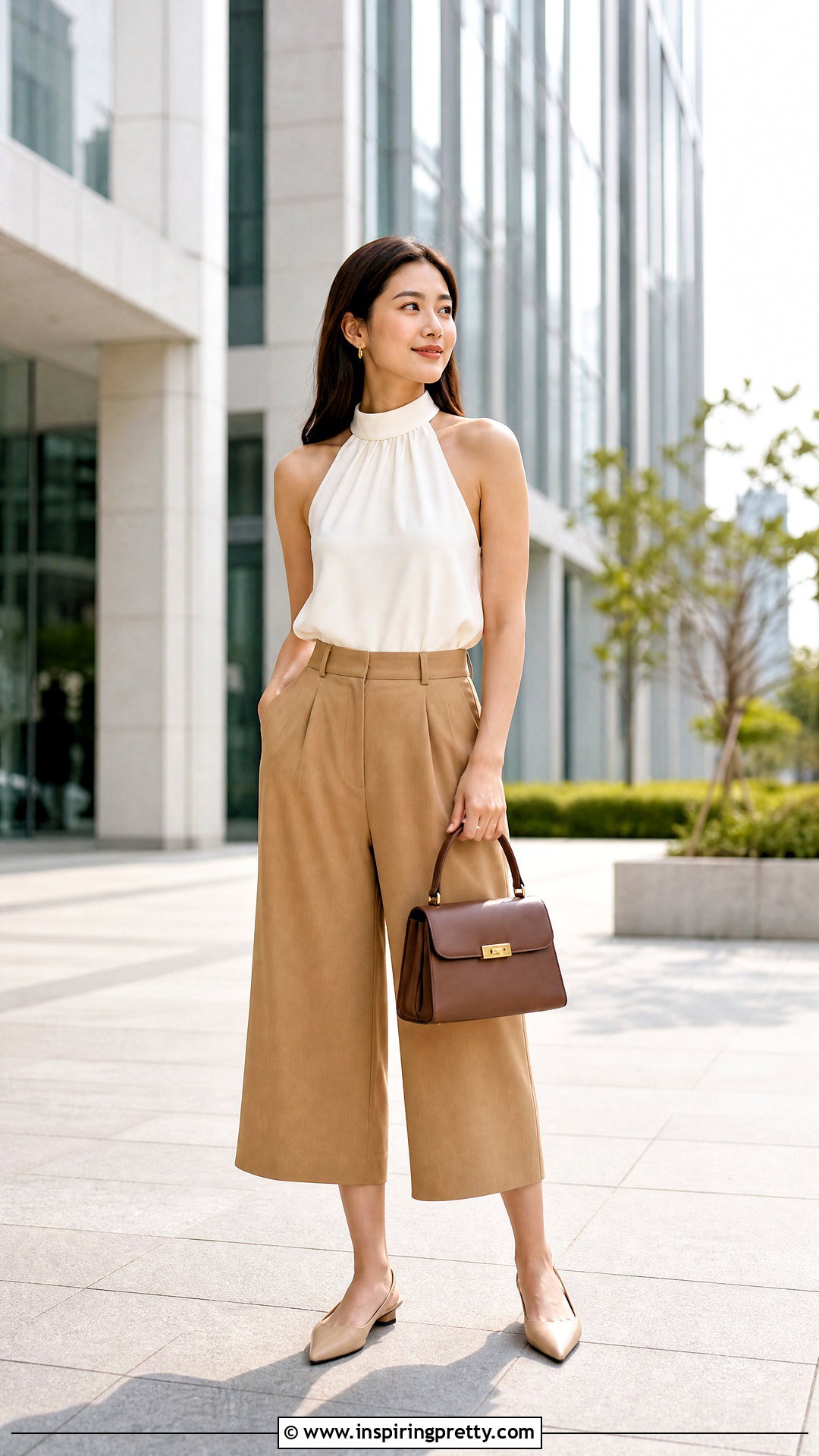 Halter Top With Tailored Culottes - 25 asian halter top outfit ideas