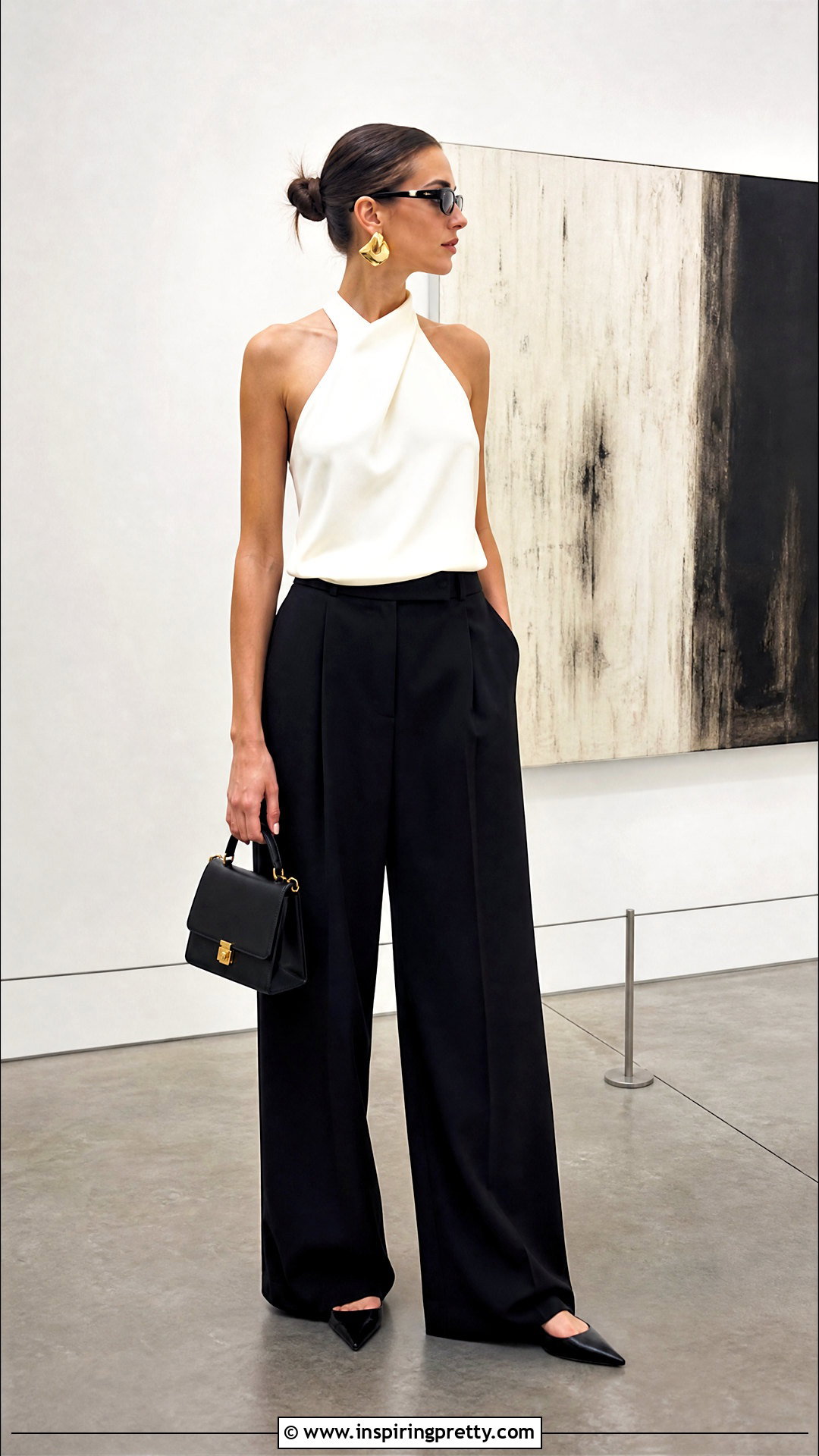 Halter Top With Tailored Pants - 50 pinterest tops outfit ideas