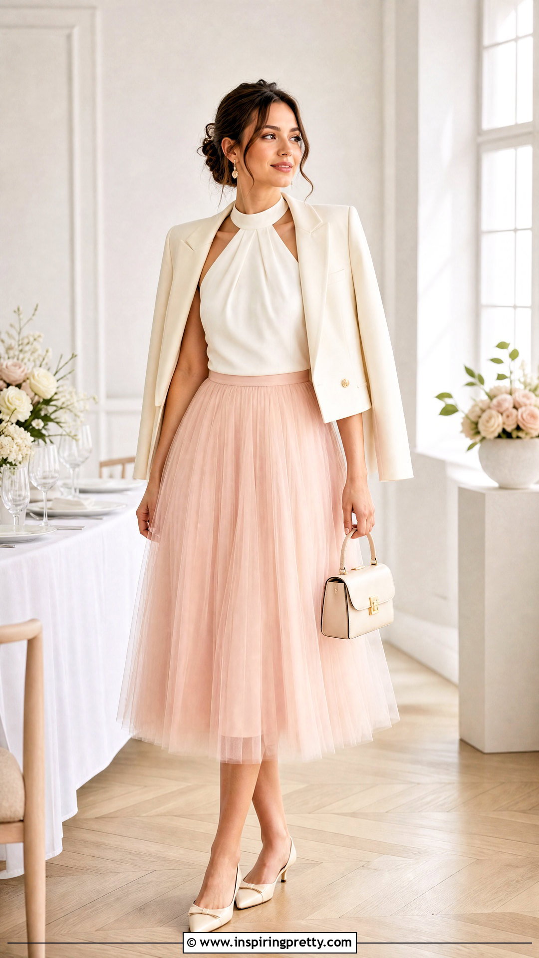 Halter Top With Tulle Midi Skirt - 50 halter top outfits
