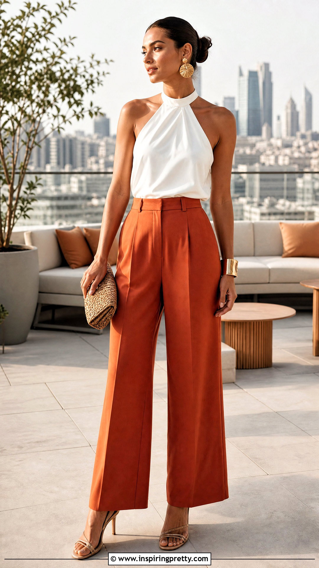 Halter Top With Wide Leg Pants - 20 Tops That Go Well With Wide Leg Pants